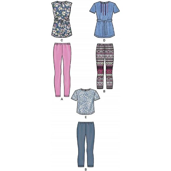 New Look Sewing Pattern 6505 Tops Leggings Girls Plus Size 8-16 - Picture 3 of 3